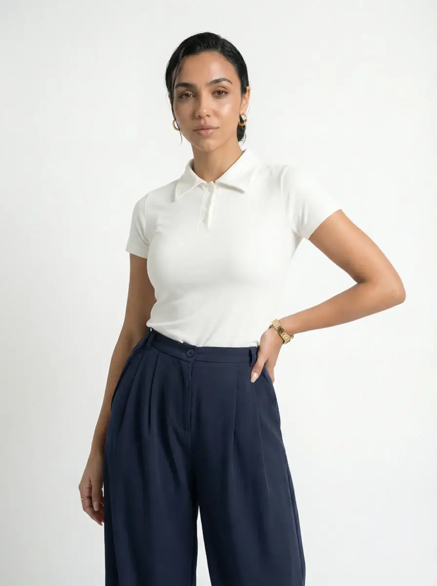 بلوزة وايت بيسك