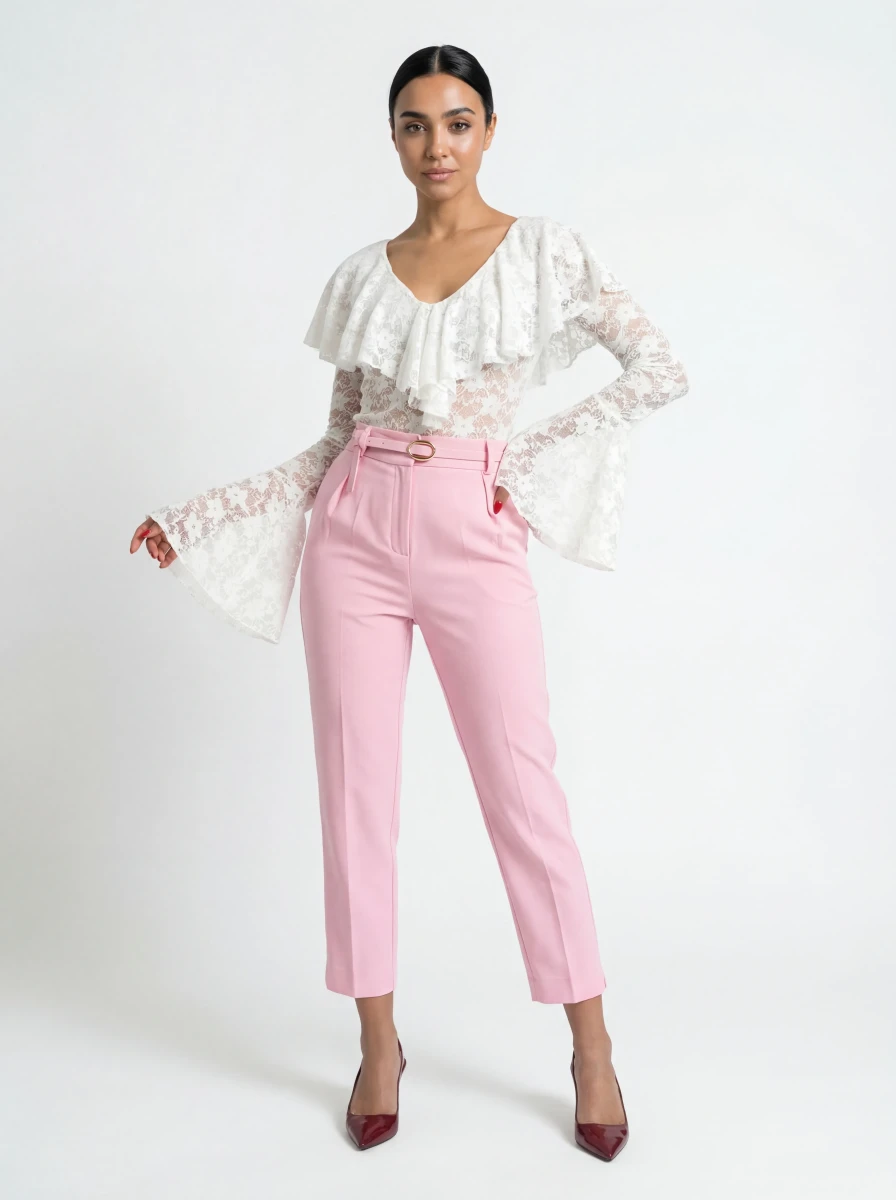 بنطال وردي ناعم