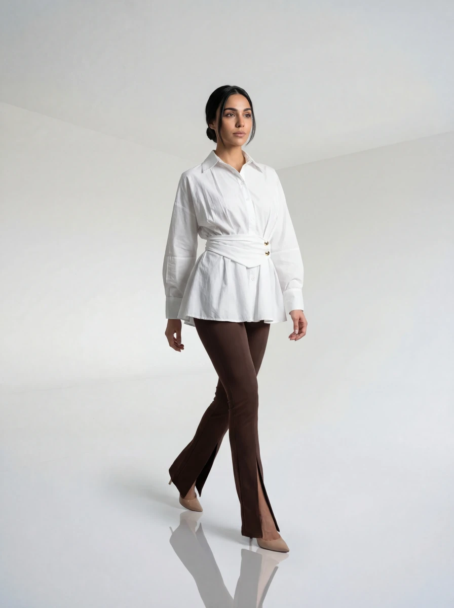 بنطال شق براون