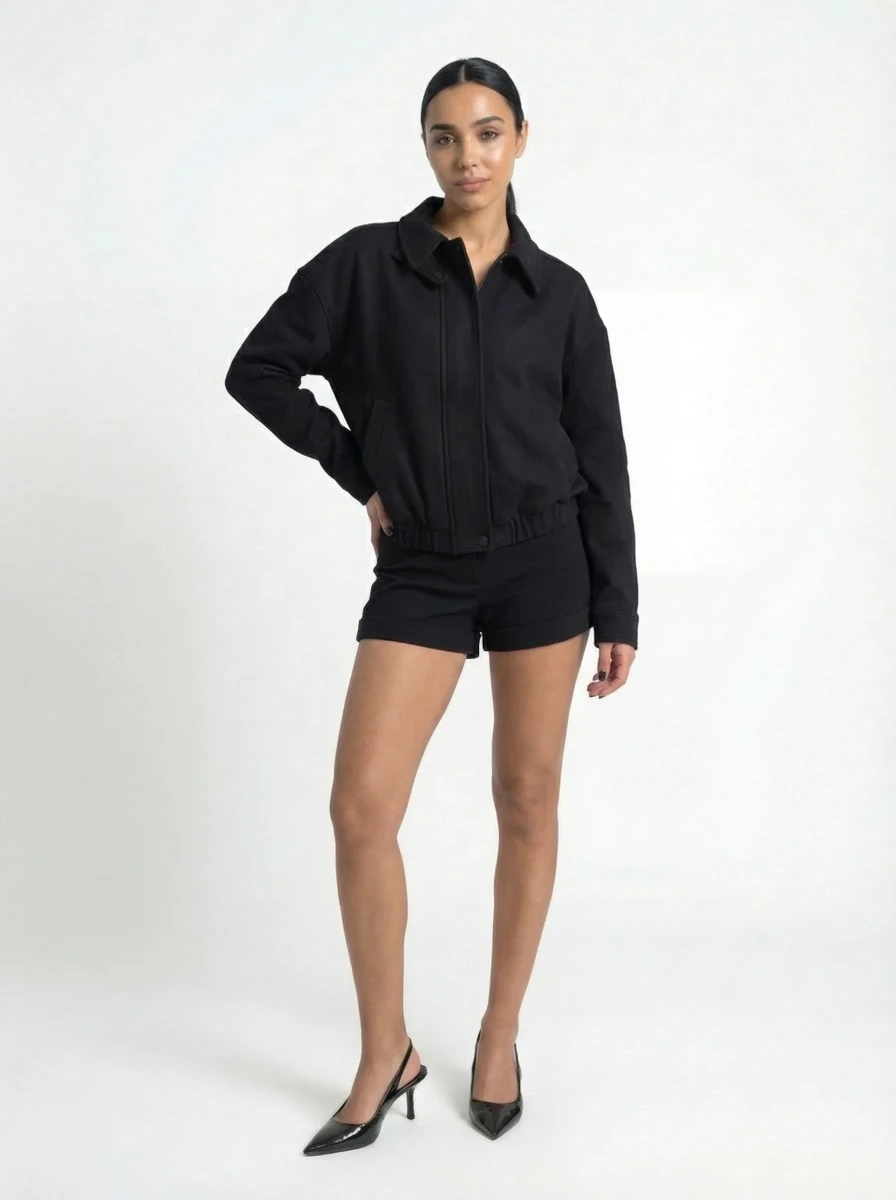 جاكيت أسود كاجوال