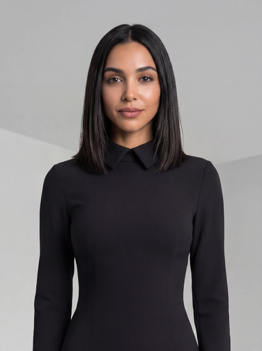 فستان أسود كلاسيكي