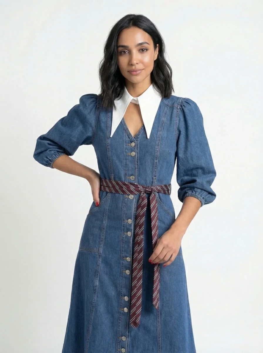 فستان جينز ميدي