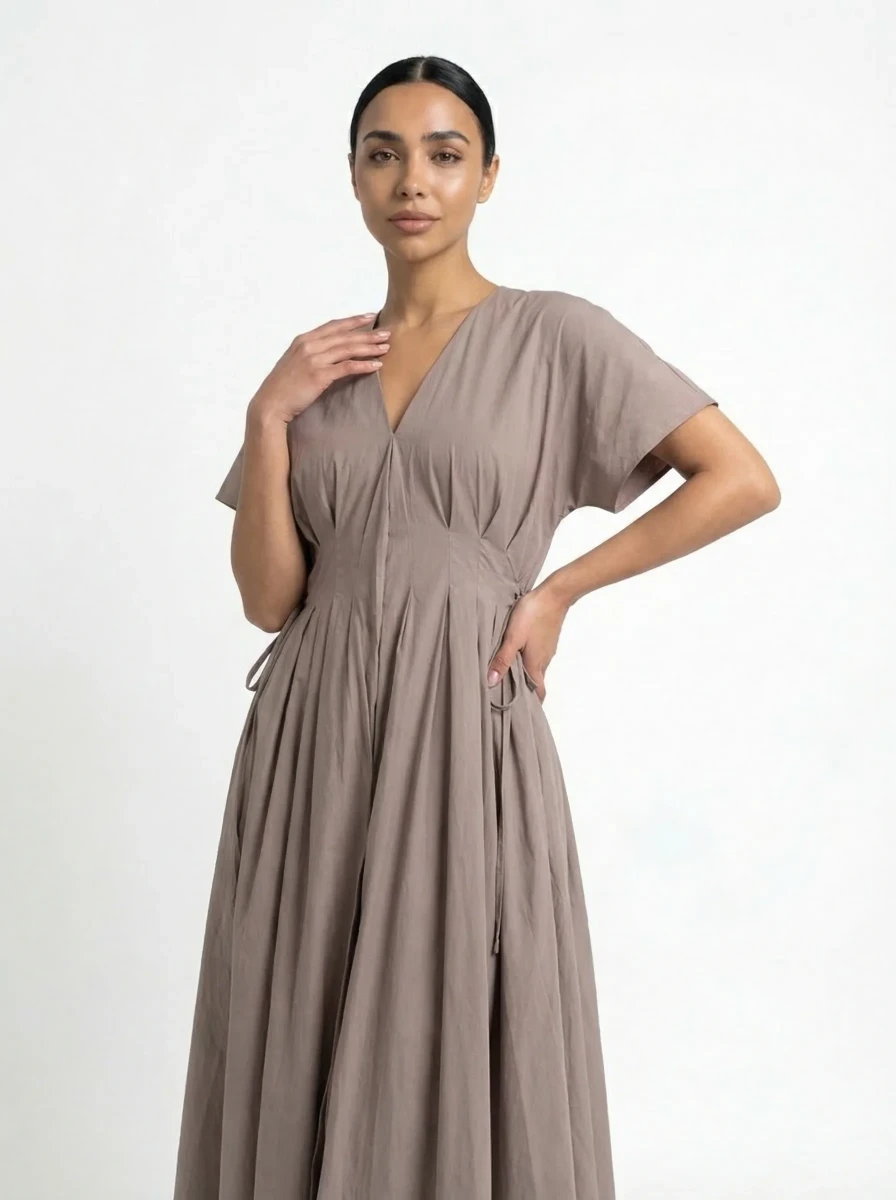 فستان موكا طويل