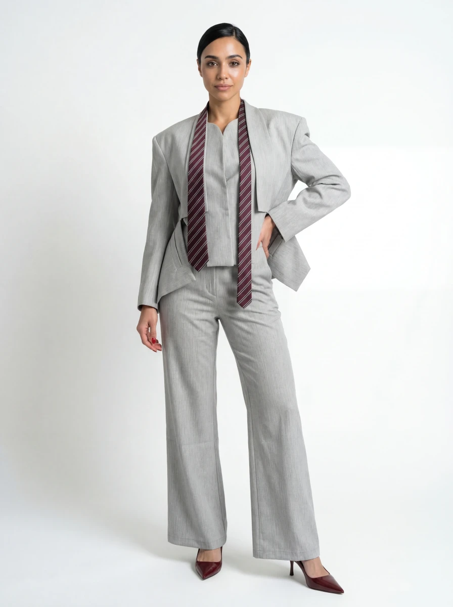 طقم رمادي رسمي