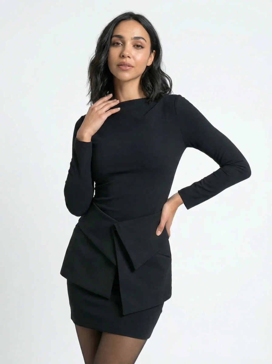 فستان خصر اسود