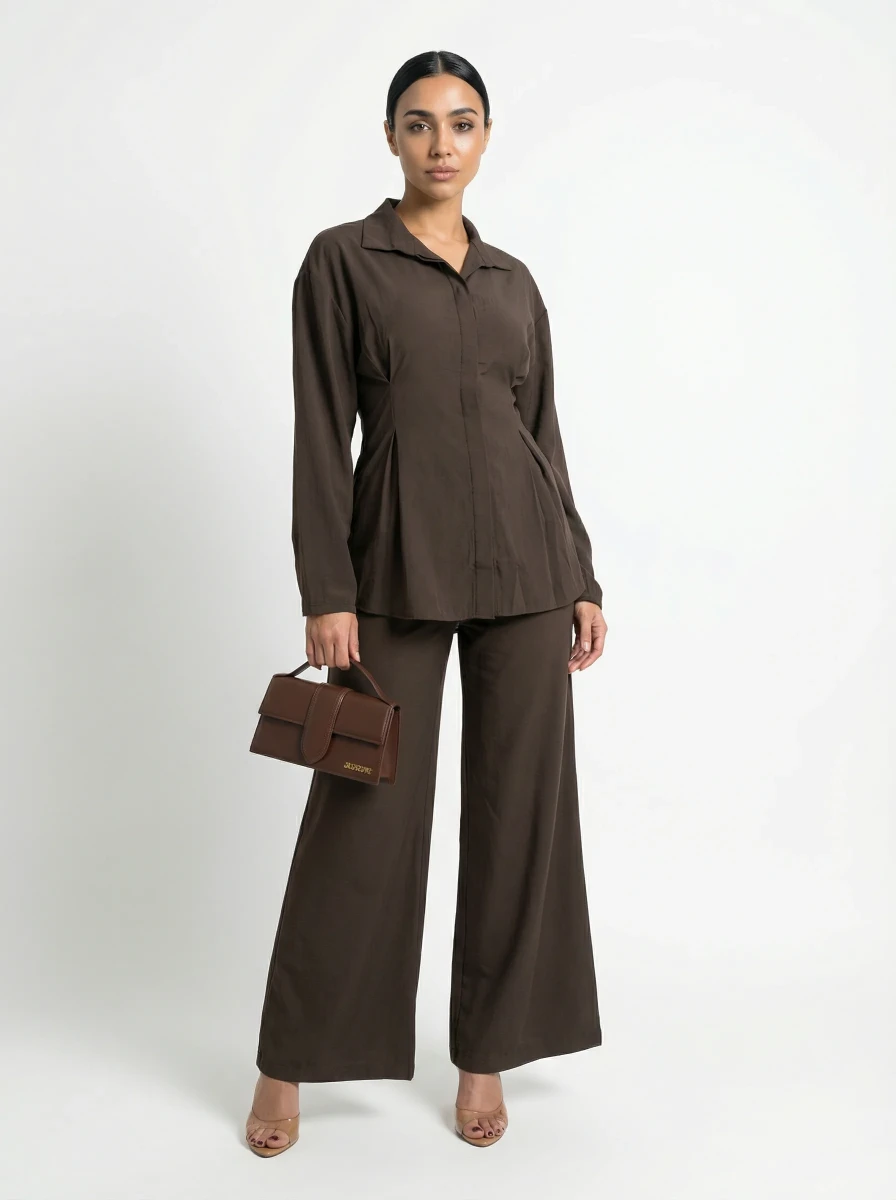 طقم بلازو بني